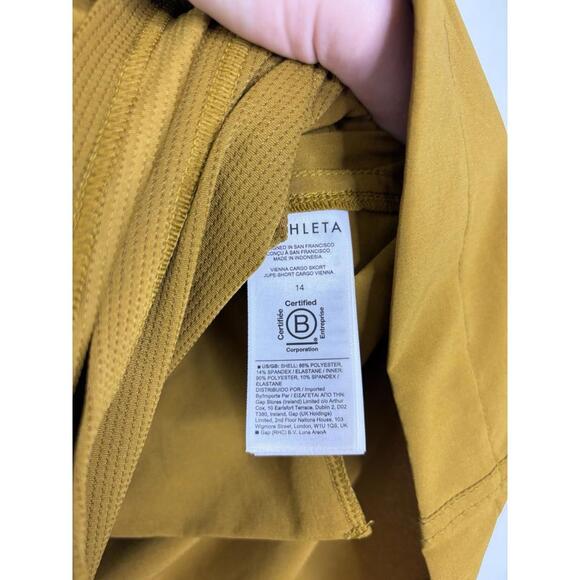 Athleta Skirt Womens 14 Venice Cargo Skirt Mustard Athletic Golf Stretch Waist - Picture 6 of 8